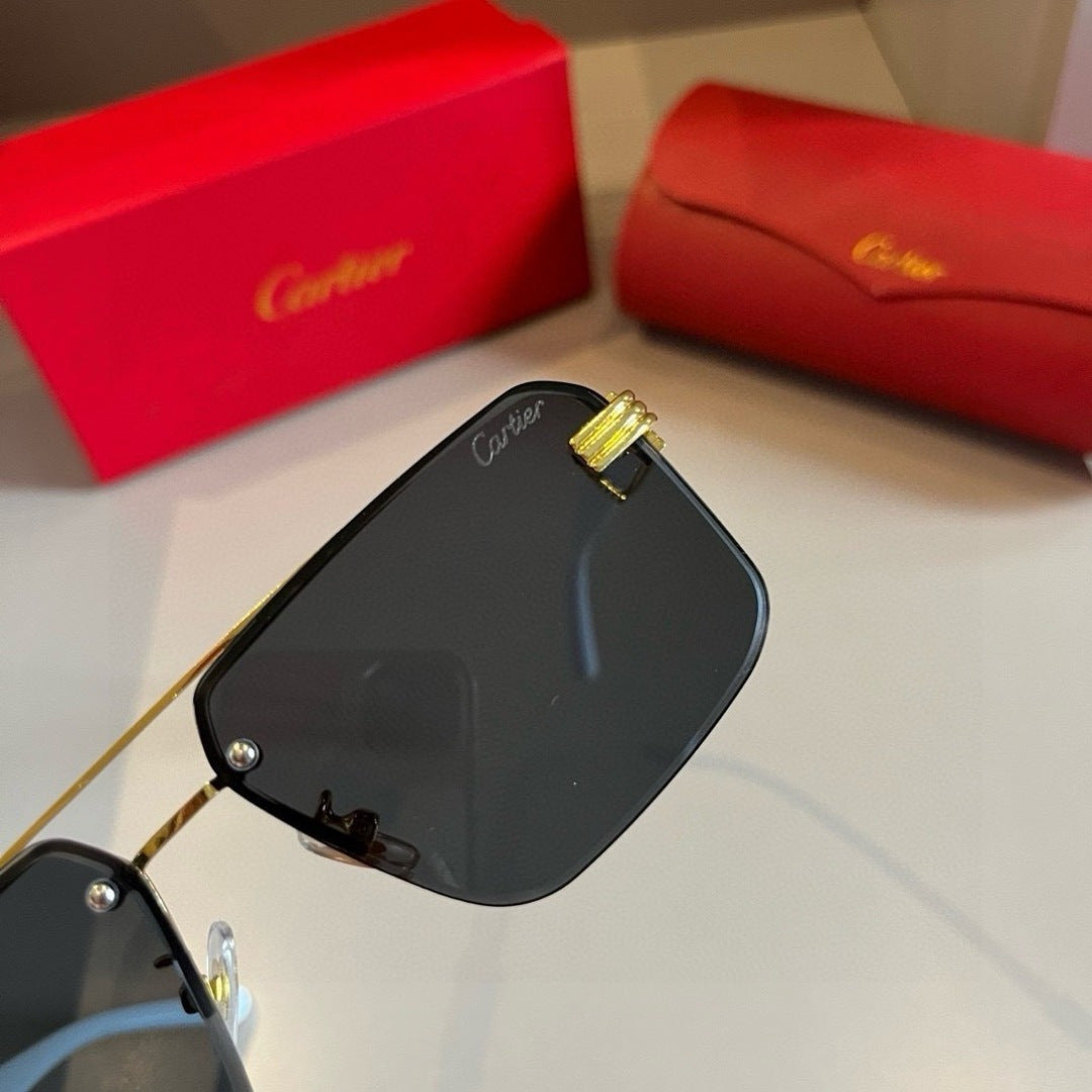 Cartier Lightweight Metal Rimless Gold Lens Sunglasses for Men & Wome - 415929 - detail image 3