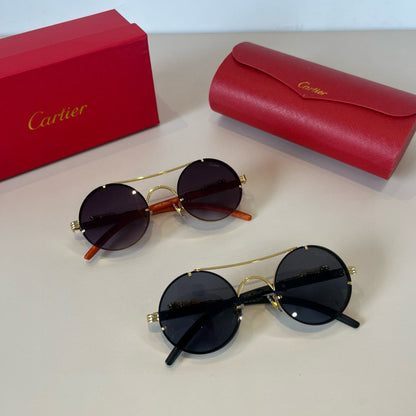 Cartier Lightweight Metal Rimless Brown Lens Sunglasses for Men & Wom - 935082 - detail image 11