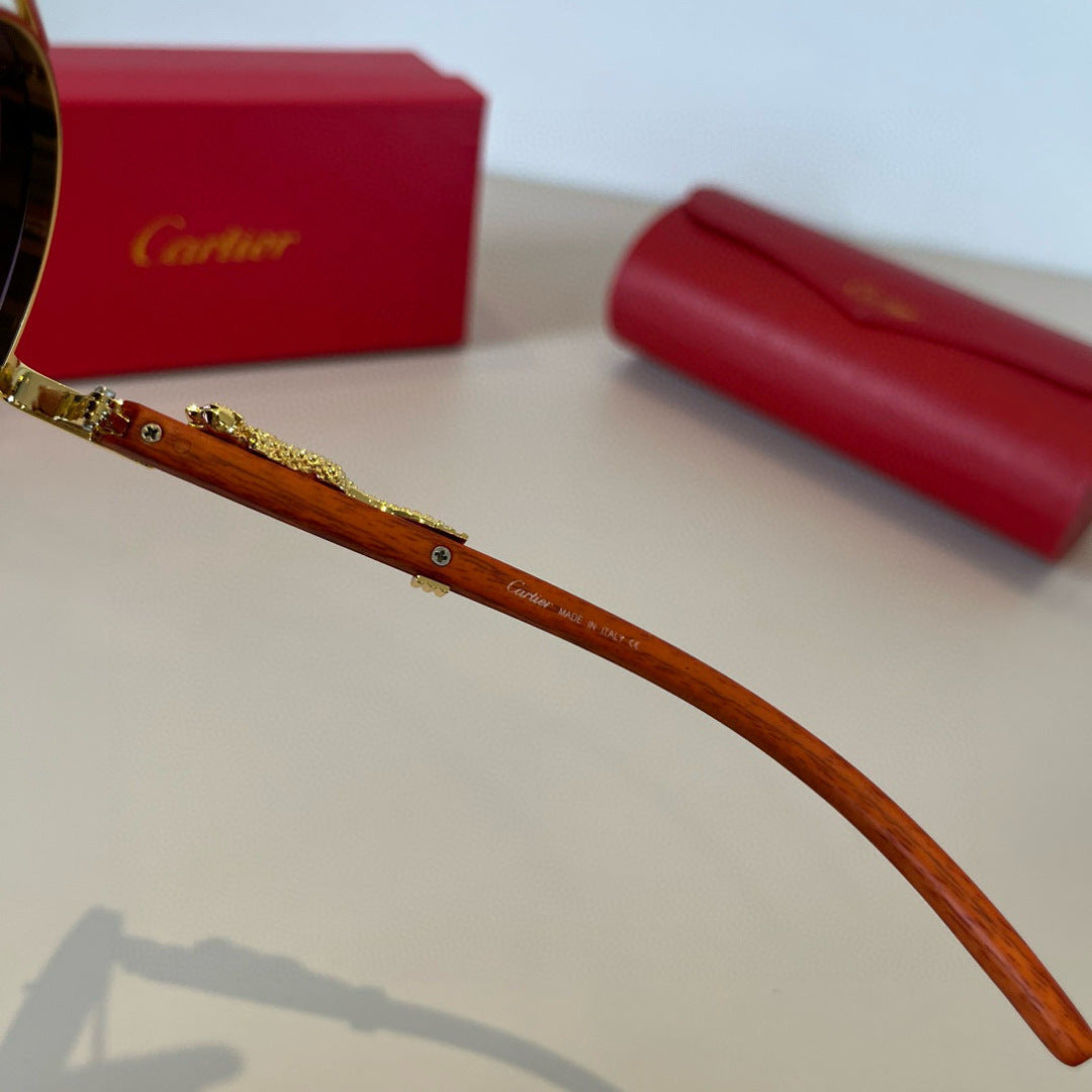 Cartier Lightweight Metal Rimless Brown Lens Sunglasses for Men & Wom - 935082 - detail image 10