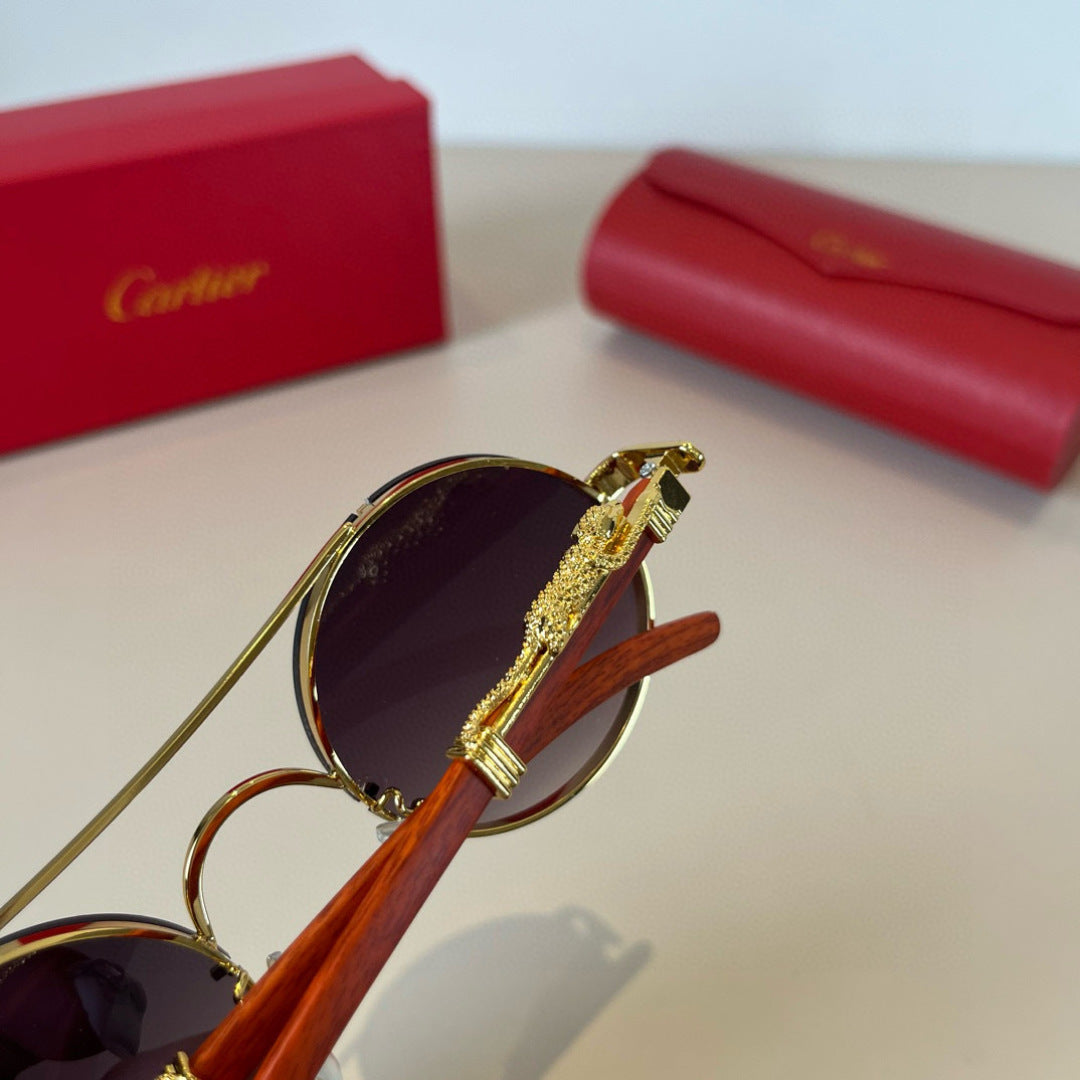 Cartier Lightweight Metal Rimless Brown Lens Sunglasses for Men & Wom - 935082 - detail image 7