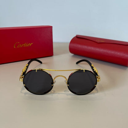 Cartier Lightweight Metal Rimless Brown Lens Sunglasses for Men & Wom - 935083 - detail image 2