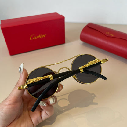 Cartier Lightweight Metal Rimless Brown Lens Sunglasses for Men & Wom - 935083 - detail image 8