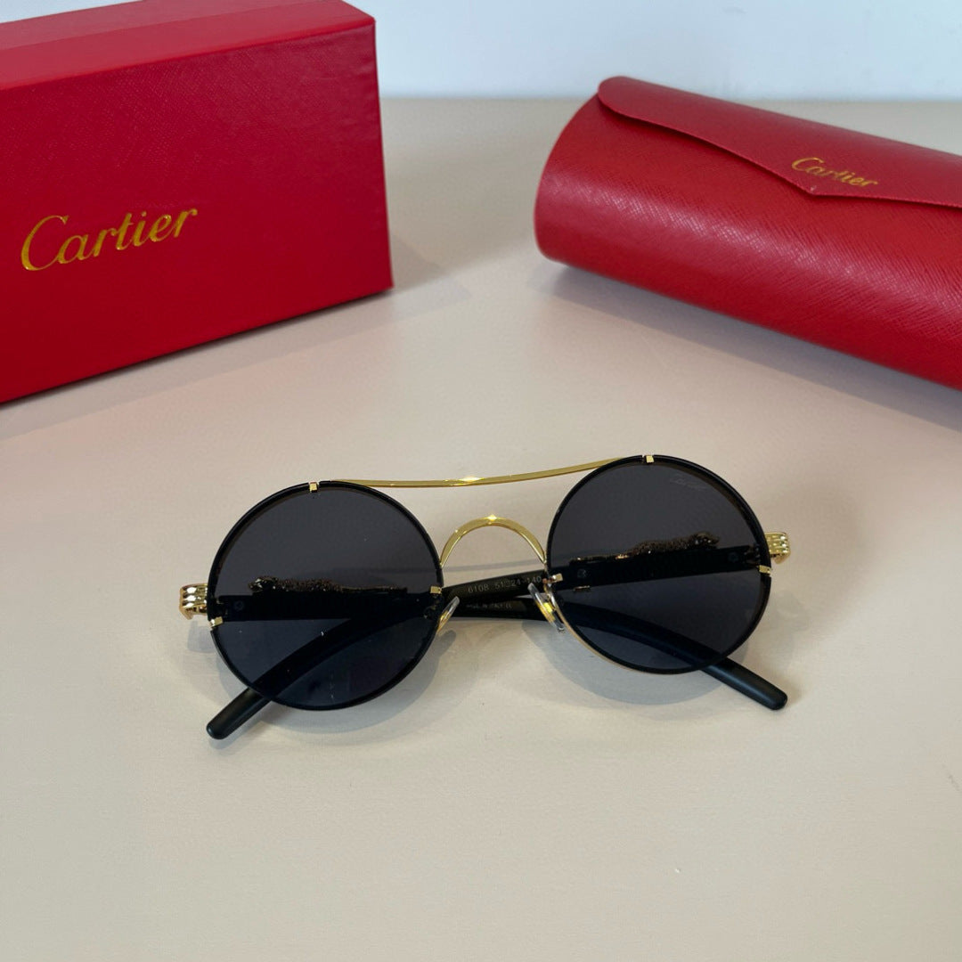 Cartier Lightweight Metal Rimless Brown Lens Sunglasses for Men & Wom - 935083 - detail image 6