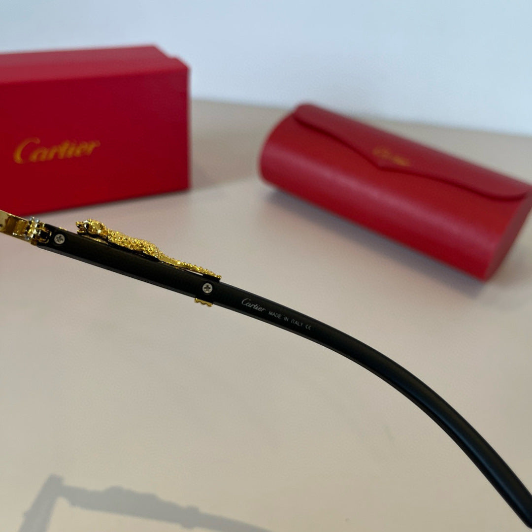 Cartier Lightweight Metal Rimless Brown Lens Sunglasses for Men & Wom - 935083 - detail image 9
