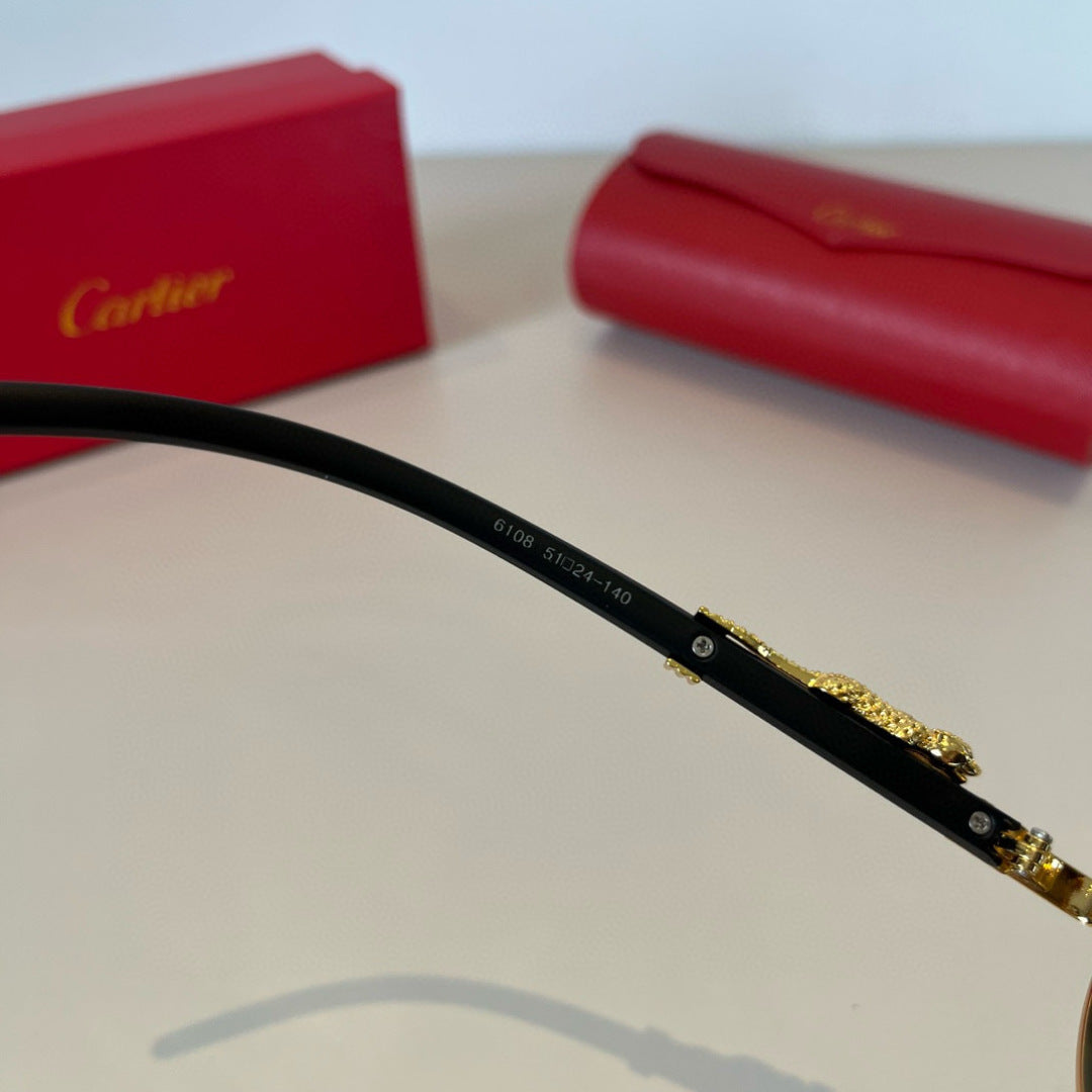 Cartier Lightweight Metal Rimless Brown Lens Sunglasses for Men & Wom - 372176 - detail image 10