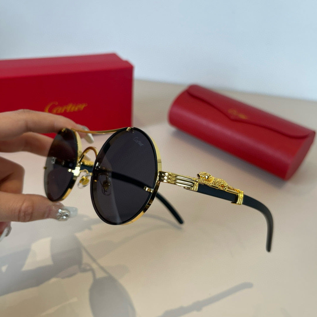 Cartier Lightweight Metal Rimless Brown Lens Sunglasses for Men & Wom - 935083 - detail image 4