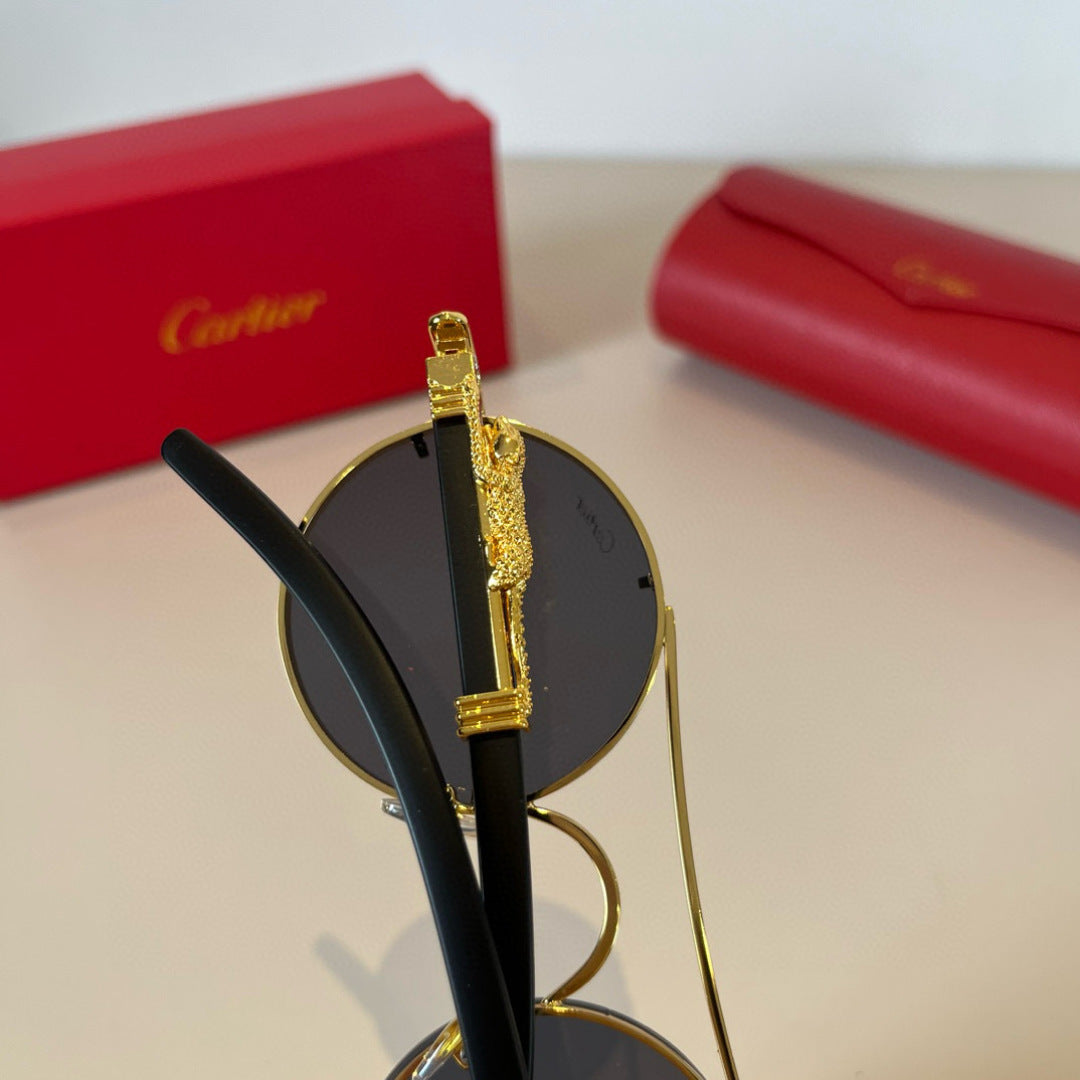 Cartier Lightweight Metal Rimless Brown Lens Sunglasses for Men & Wom - 372176 - detail image 5