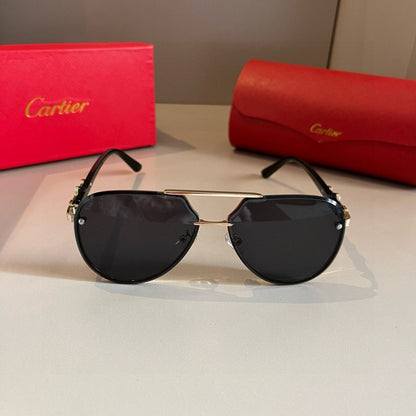 Cartier Metal Fashion Gold Lens Sunglasses for Men & Women - detail image 2