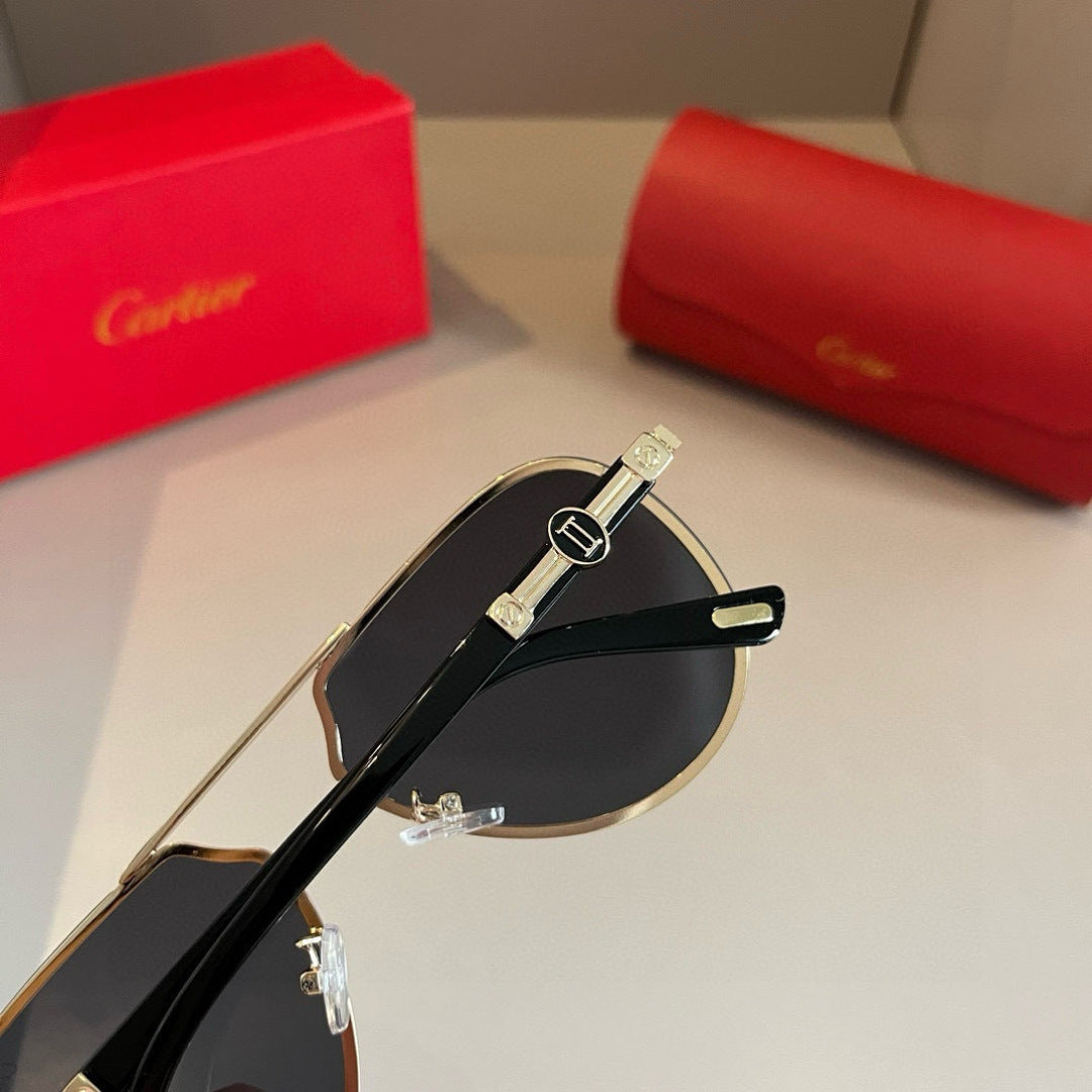 Cartier Metal Fashion Gold Lens Sunglasses for Men & Women - detail image 5