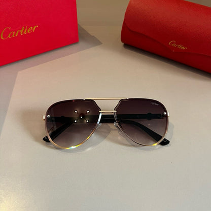 Cartier Metal Fashion Brown Lens Sunglasses for Men & Women - 935085 - detail image 7