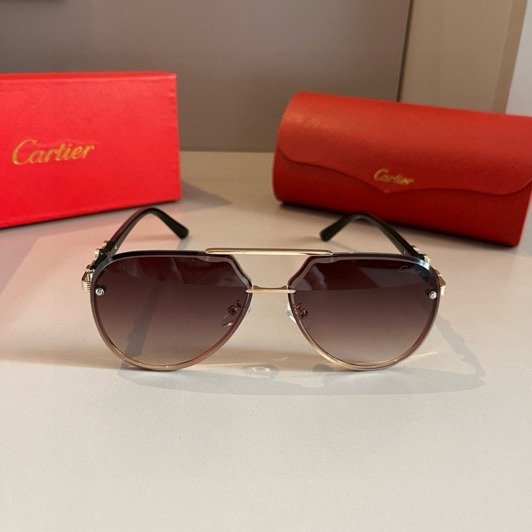 Cartier Metal Fashion Brown Lens Sunglasses for Men & Women - 416006 - detail image 2