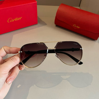 Cartier Metal Fashion Brown Lens Sunglasses for Men & Women - 935085 - detail image 6