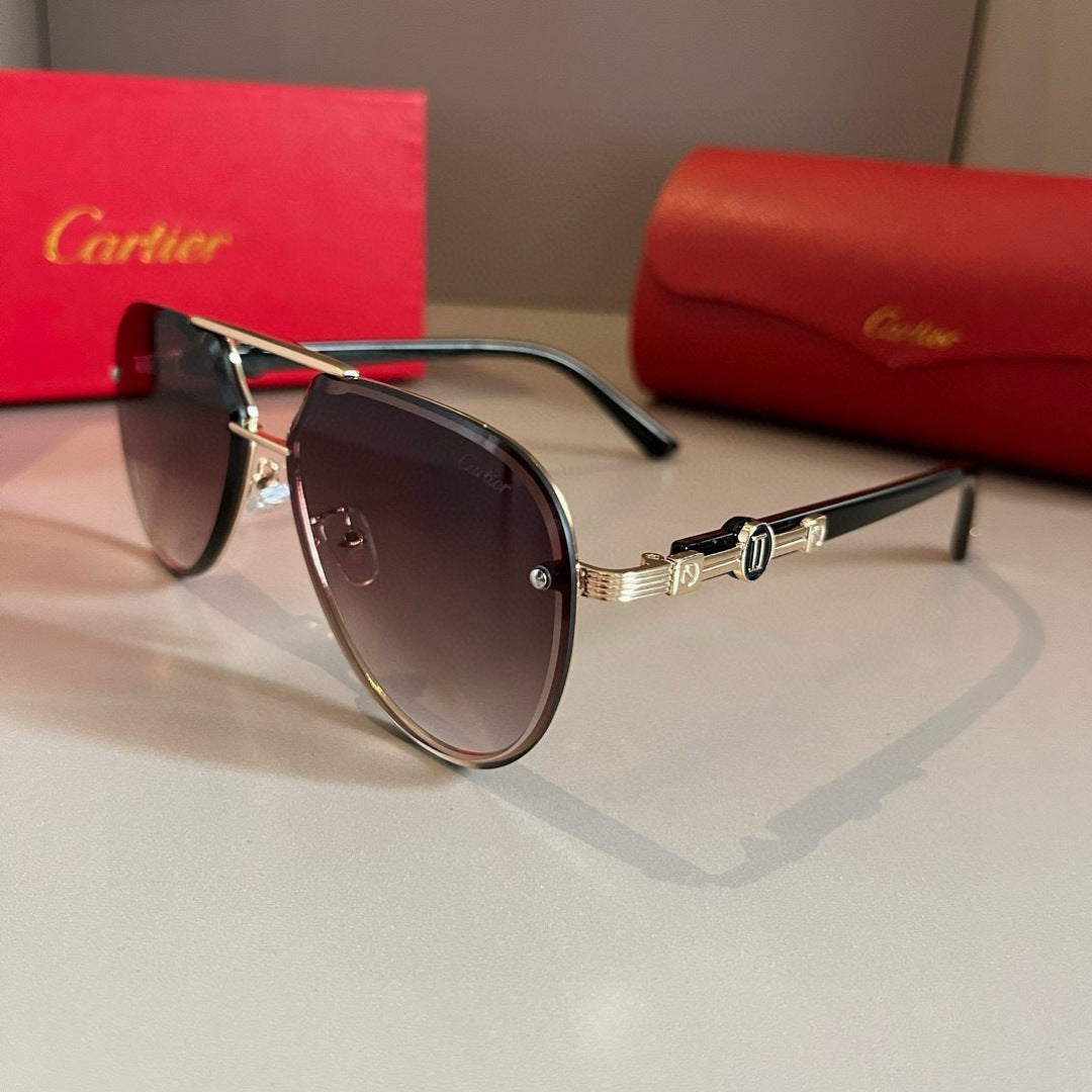 Cartier Metal Fashion Brown Lens Sunglasses for Men & Women - 935085 - detail image 3