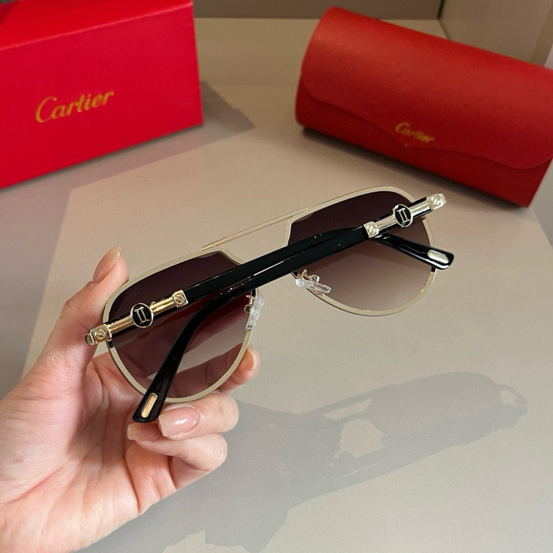 Cartier Metal Fashion Brown Lens Sunglasses for Men & Women - 416006 - detail image 5