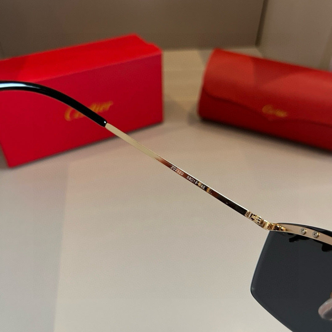 Cartier Lightweight Metal Rimless Gold Lens Sunglasses for Men & Wome - 372258 - detail image 7
