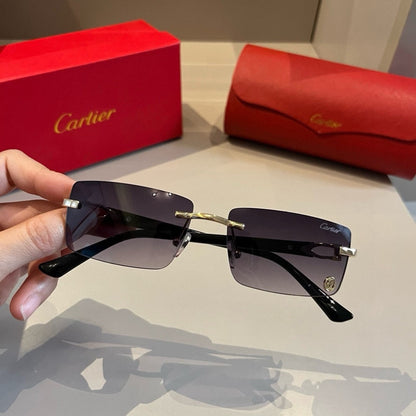 Cartier Lightweight Metal Rimless Silver Lens Sunglasses for Men & Wo - 465771 - detail image 6