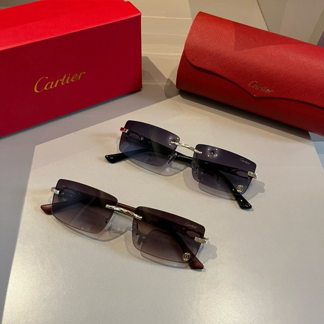 Cartier Lightweight Metal Rimless Silver Lens Sunglasses for Men & Wo - 465771 - detail image 10