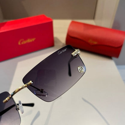 Cartier Lightweight Metal Rimless Silver Lens Sunglasses for Men & Wo - 465771 - detail image 5