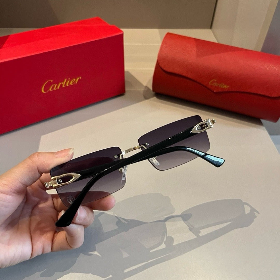 Cartier Lightweight Metal Rimless Silver Lens Sunglasses for Men & Wo - 465771 - detail image 7