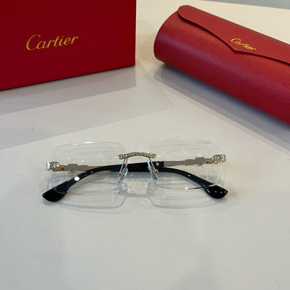 Cartier Lightweight Metal Rimless Silver Lens Sunglasses for Men & Wo - 935106 - detail image 4