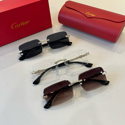 Cartier Lightweight Metal Rimless Silver Lens Sunglasses for Men & Wo - 935106 - detail image 10