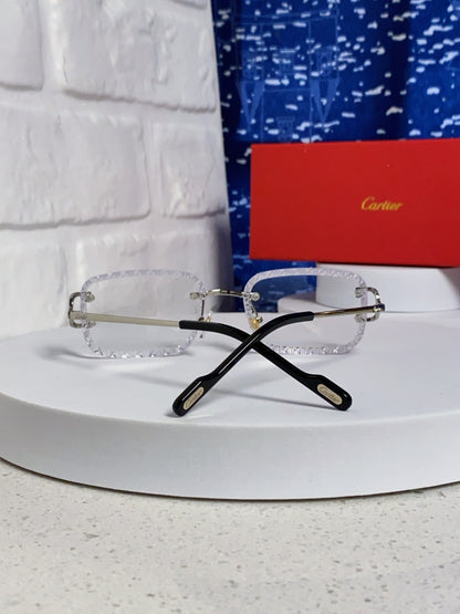 Cartier Metal Square Silver Lens Sunglasses for Men & Women - 432341 - detail image 2