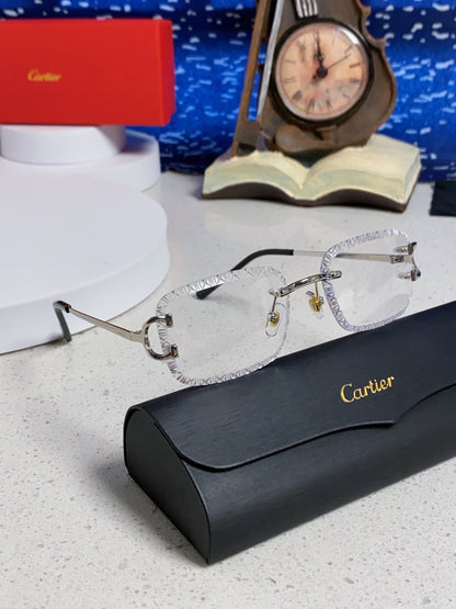 Cartier Metal Square Silver Lens Sunglasses for Men & Women - 487349 - detail image 9