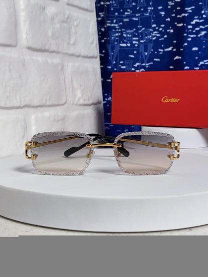 Cartier Metal Square Blue Lens Sunglasses for Men & Women - 432345 - detail image 2