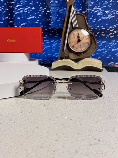 Cartier Metal Square Silver Lens Sunglasses for Men & Women - detail image 9