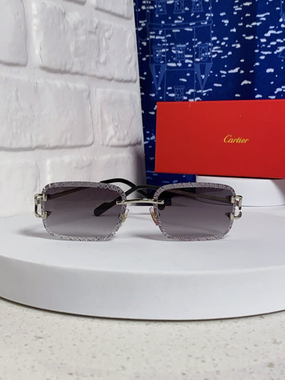 Cartier Metal Square Silver Lens Sunglasses for Men & Women - 432347 - detail image 2