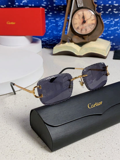 Cartier Metal Square Black Lens Sunglasses for Men & Women - 998237 - detail image 10
