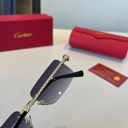 Cartier Lightweight Metal Rimless Red Lens Sunglasses for Men & Women - 867177 - detail image 5