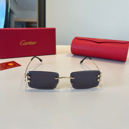 Cartier Lightweight Metal Rimless Red Lens Sunglasses for Men & Women - 867178 - detail image 2