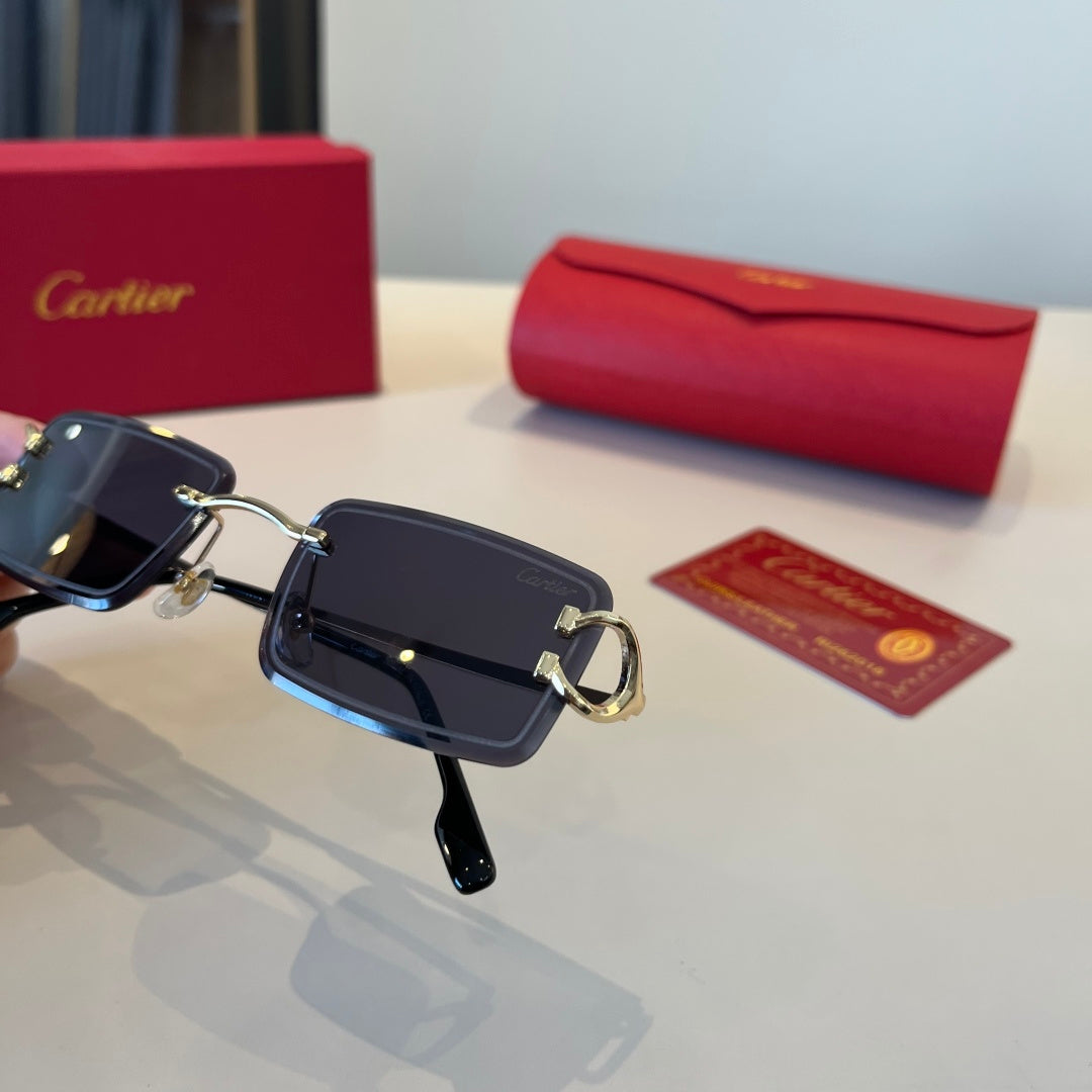Cartier Lightweight Metal Rimless Red Lens Sunglasses for Men & Women - 998257 - detail image 6