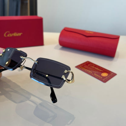 Cartier Lightweight Metal Rimless Red Lens Sunglasses for Men & Women - 867178 - detail image 6