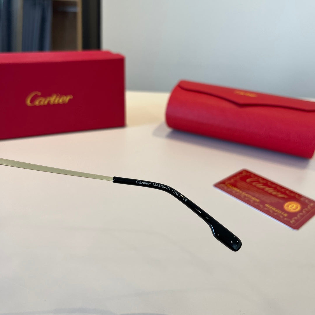 Cartier Lightweight Metal Rimless Red Lens Sunglasses for Men & Women - 998257 - detail image 4