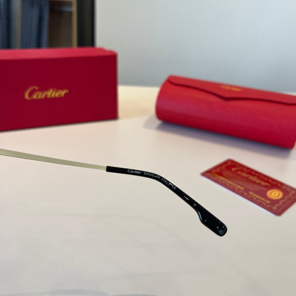 Cartier Lightweight Metal Rimless Red Lens Sunglasses for Men & Women - 867178 - detail image 4