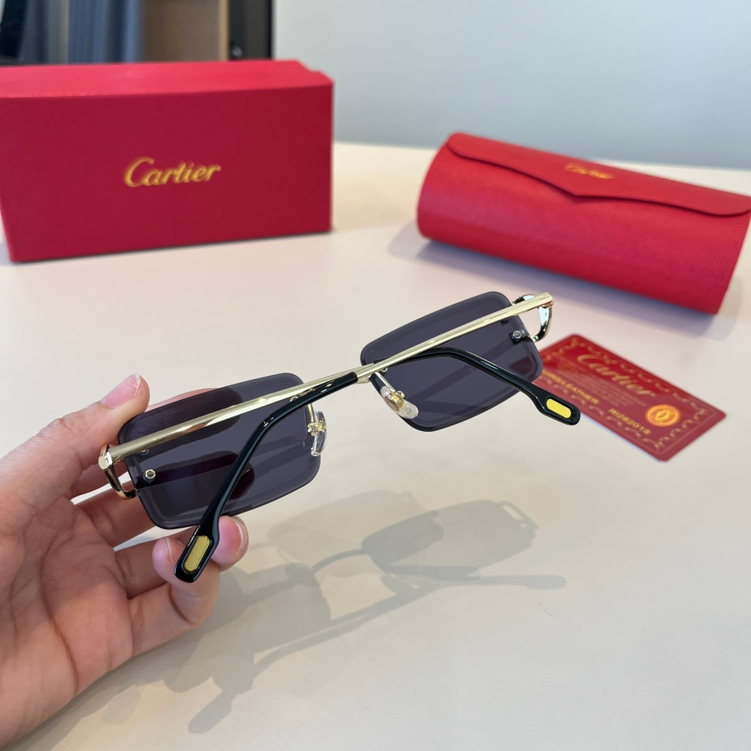 Cartier Lightweight Metal Rimless Red Lens Sunglasses for Men & Women - 867178 - detail image 5