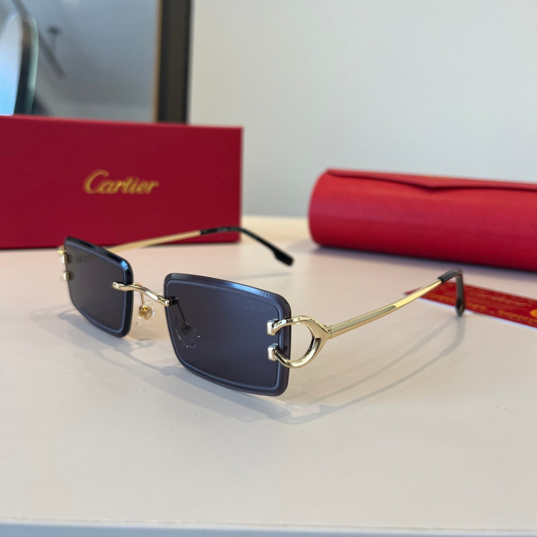 Cartier Lightweight Metal Rimless Red Lens Sunglasses for Men & Women - 867178 - detail image 3