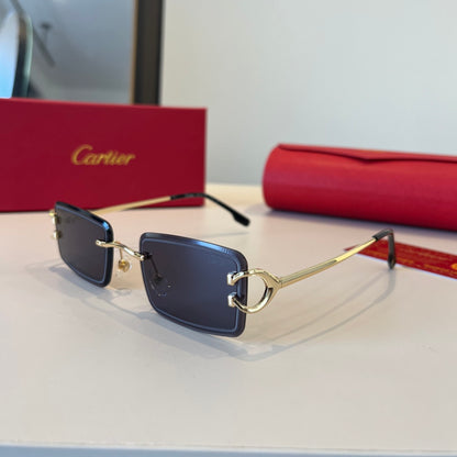 Cartier Lightweight Metal Rimless Red Lens Sunglasses for Men & Women - 867178 - detail image 3