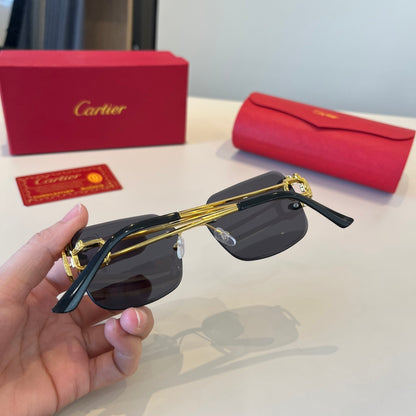 Cartier Lightweight Metal Rimless Red Lens Sunglasses for Men & Women - 998258 - detail image 5