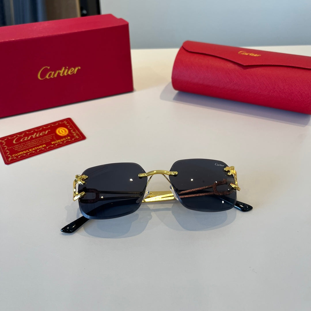 Cartier Lightweight Metal Rimless Red Lens Sunglasses for Men & Women - 867179 - detail image 8
