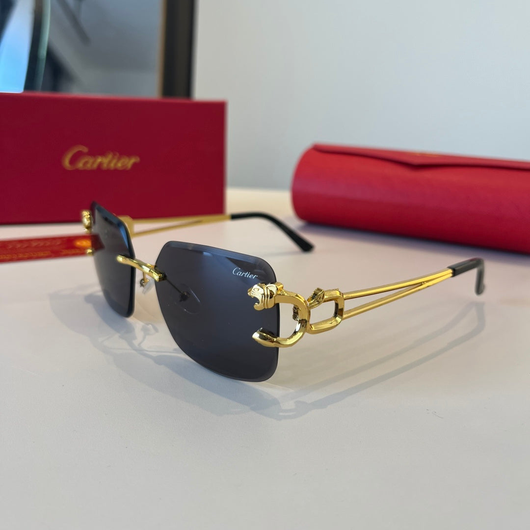 Cartier Lightweight Metal Rimless Red Lens Sunglasses for Men & Women - 998258 - detail image 3