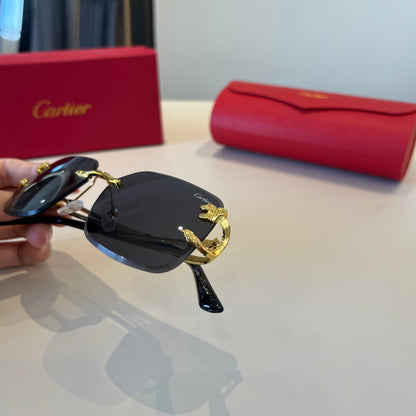 Cartier Lightweight Metal Rimless Red Lens Sunglasses for Men & Women - 867179 - detail image 6