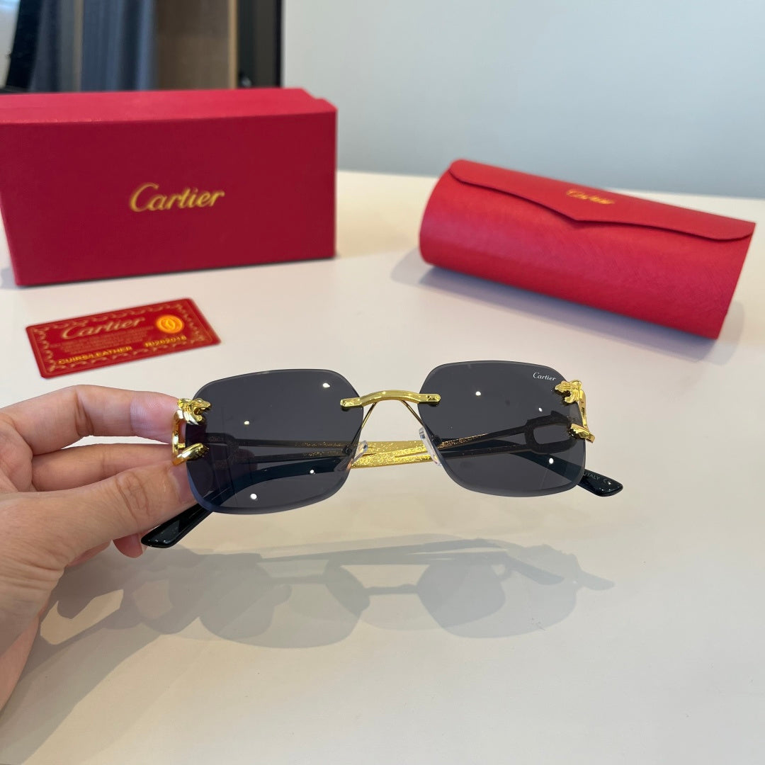 Cartier Lightweight Metal Rimless Red Lens Sunglasses for Men & Women - 398990 - detail image 7
