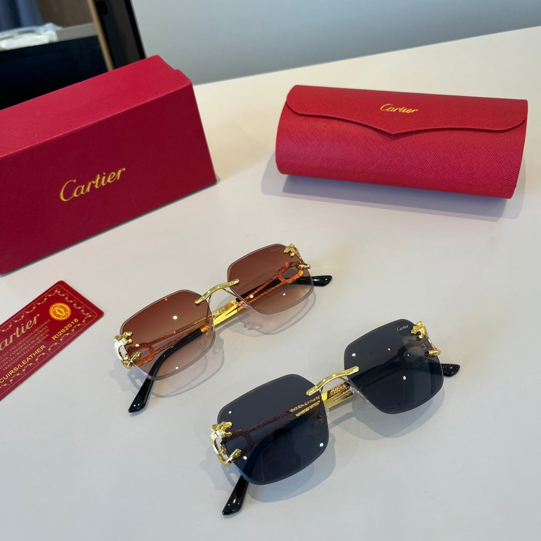 Cartier Lightweight Metal Rimless Red Lens Sunglasses for Men & Women - 449514 - detail image 9