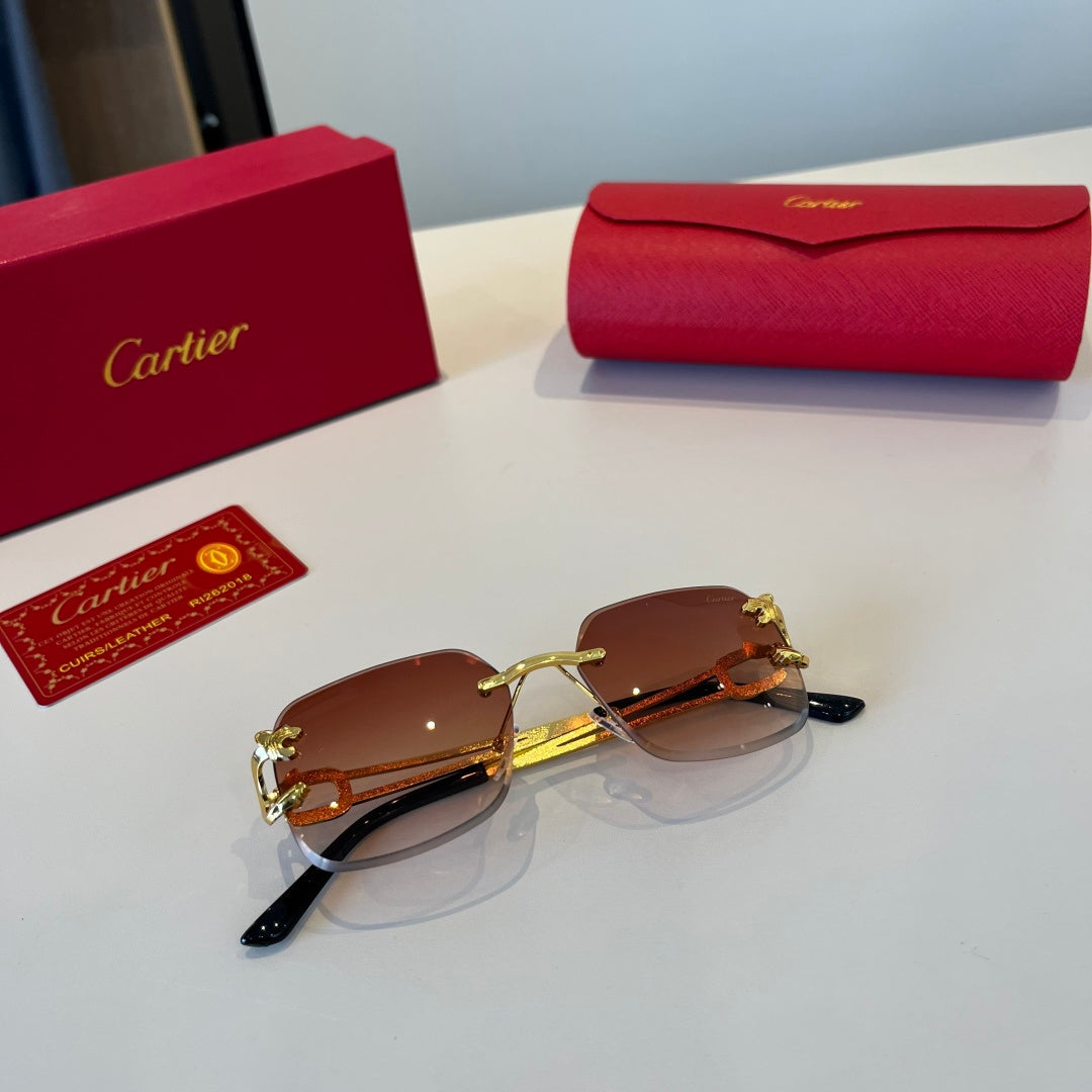 Cartier Lightweight Metal Rimless Red Lens Sunglasses for Men & Women - 867180 - detail image 8