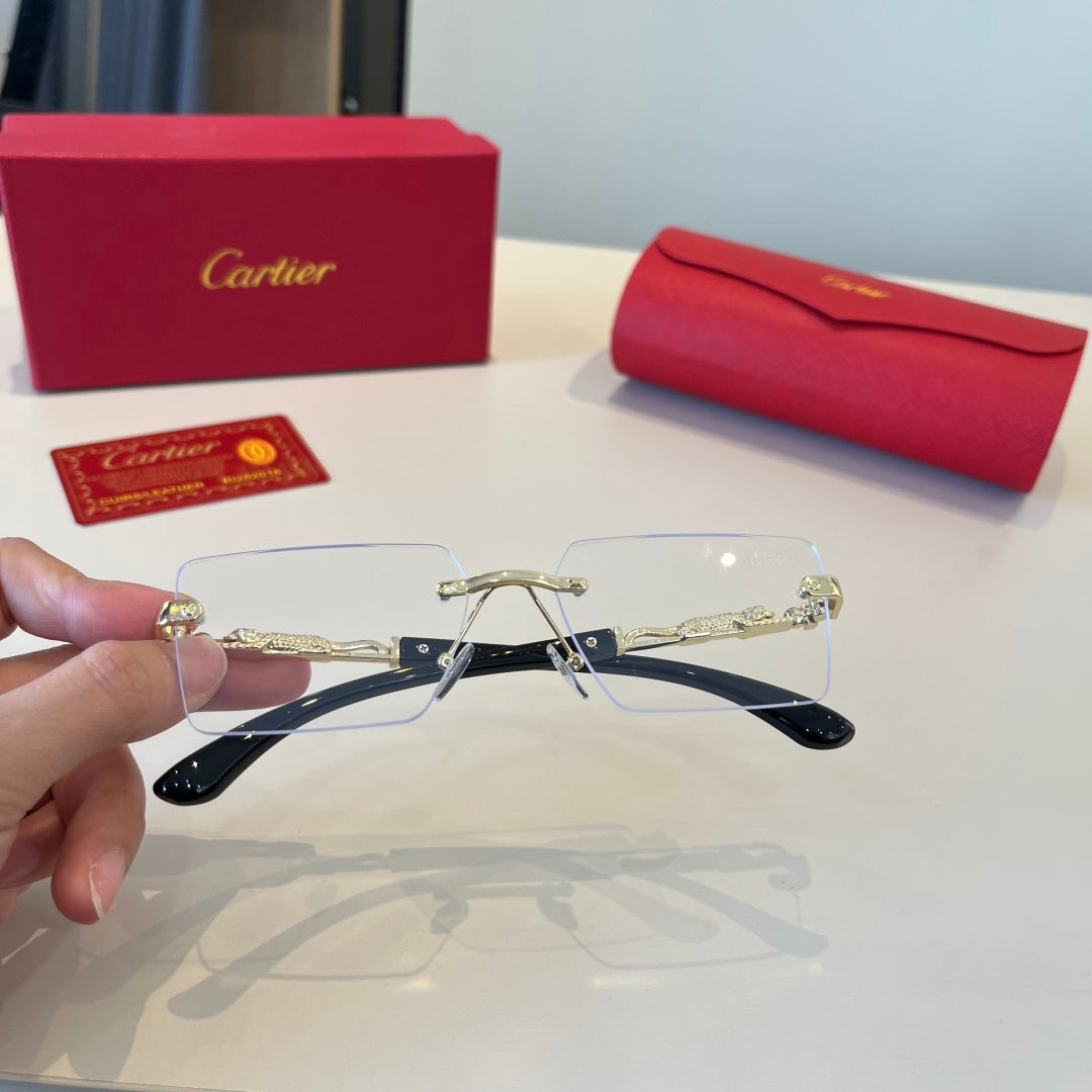 Cartier Lightweight Metal Rimless Silver Lens Sunglasses for Men & Wo - 998260 - detail image 9