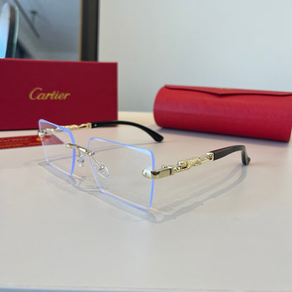 Cartier Lightweight Metal Rimless Silver Lens Sunglasses for Men & Wo - 998260 - detail image 3
