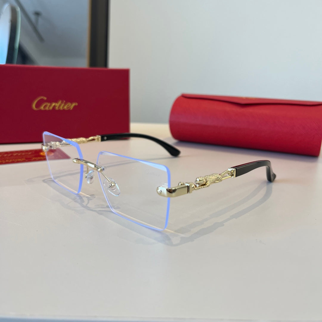 Cartier Lightweight Metal Rimless Silver Lens Sunglasses for Men & Wo - 867181 - detail image 3